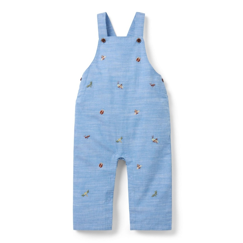 Janie and Jack Baby Button Bug Friends Cotton Coveralls